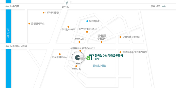 한국농수산식품유통공사 본사 지도이미지